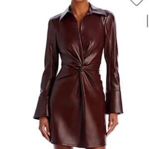 Cinq a Sept Faux leather McKenna dress